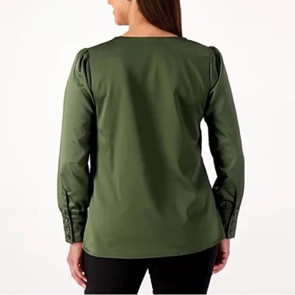 Belle by Kim Gravel Stretch Charmeuse Blouse - Picture 2 of 6